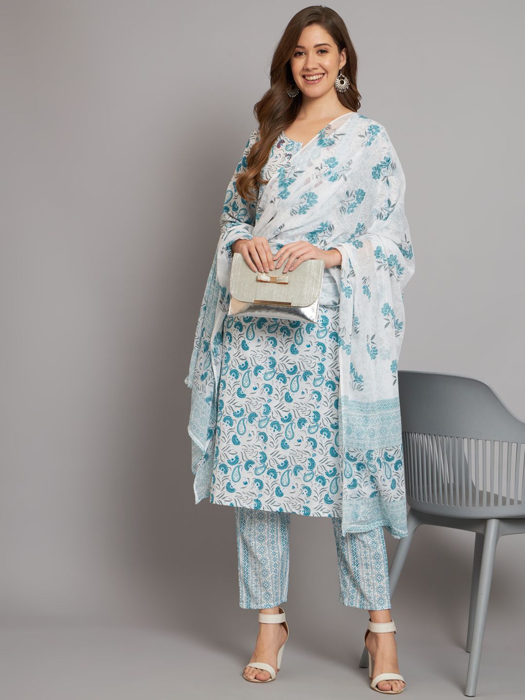 Beautiful Kurta Pant Dupatta Set Party Wear Kurti Set – Dunia Bazar